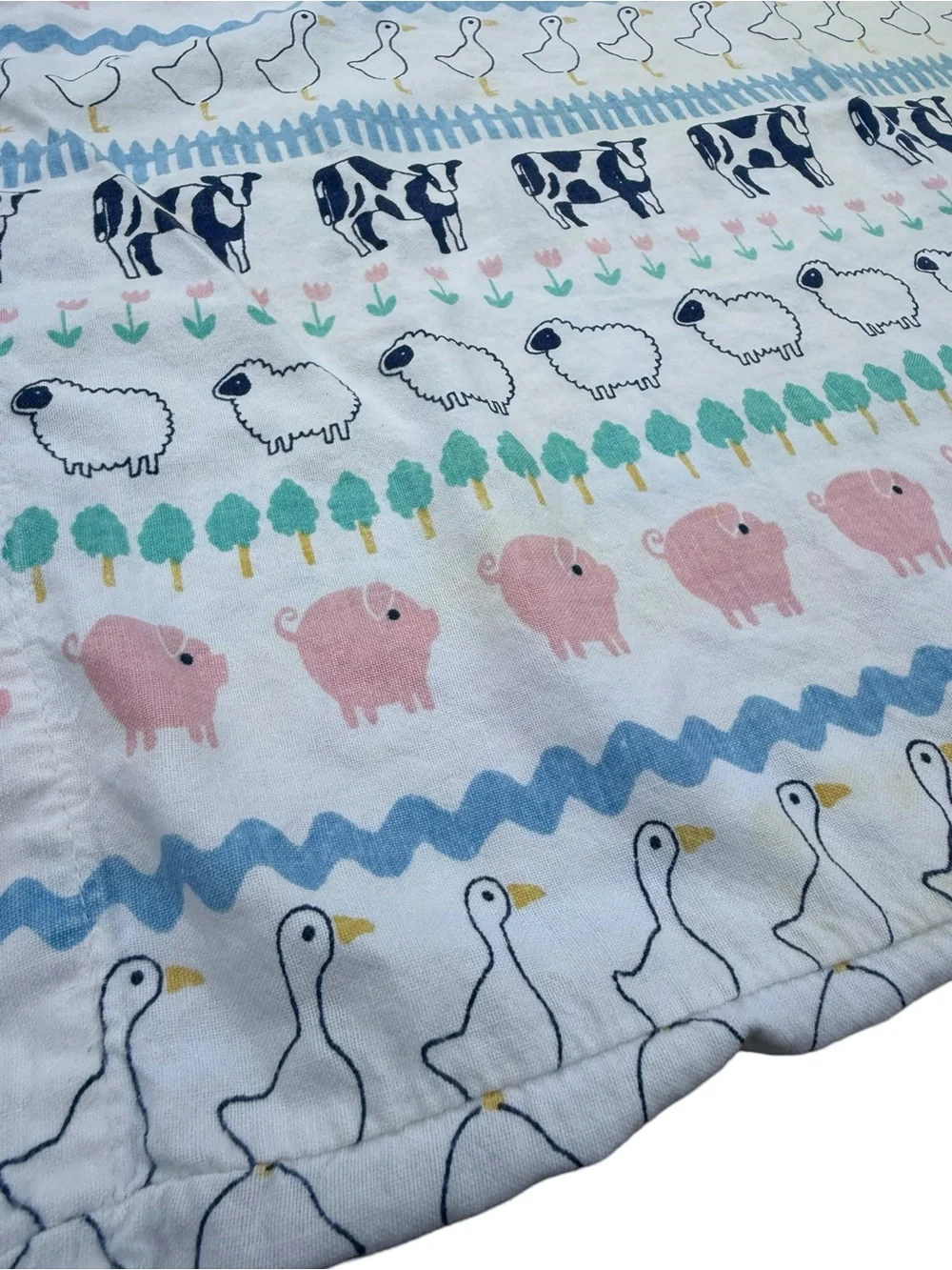Vintage 1986 Stevens Farm Animal Pillowcases Set of 2 Cotton USA Standard